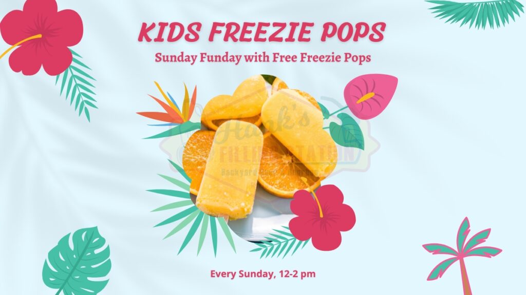 Kids Freezie Pops Every Sunday at Hank's