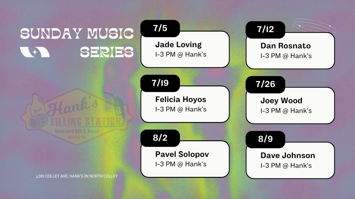 Sunday Music Series – July at Hank's